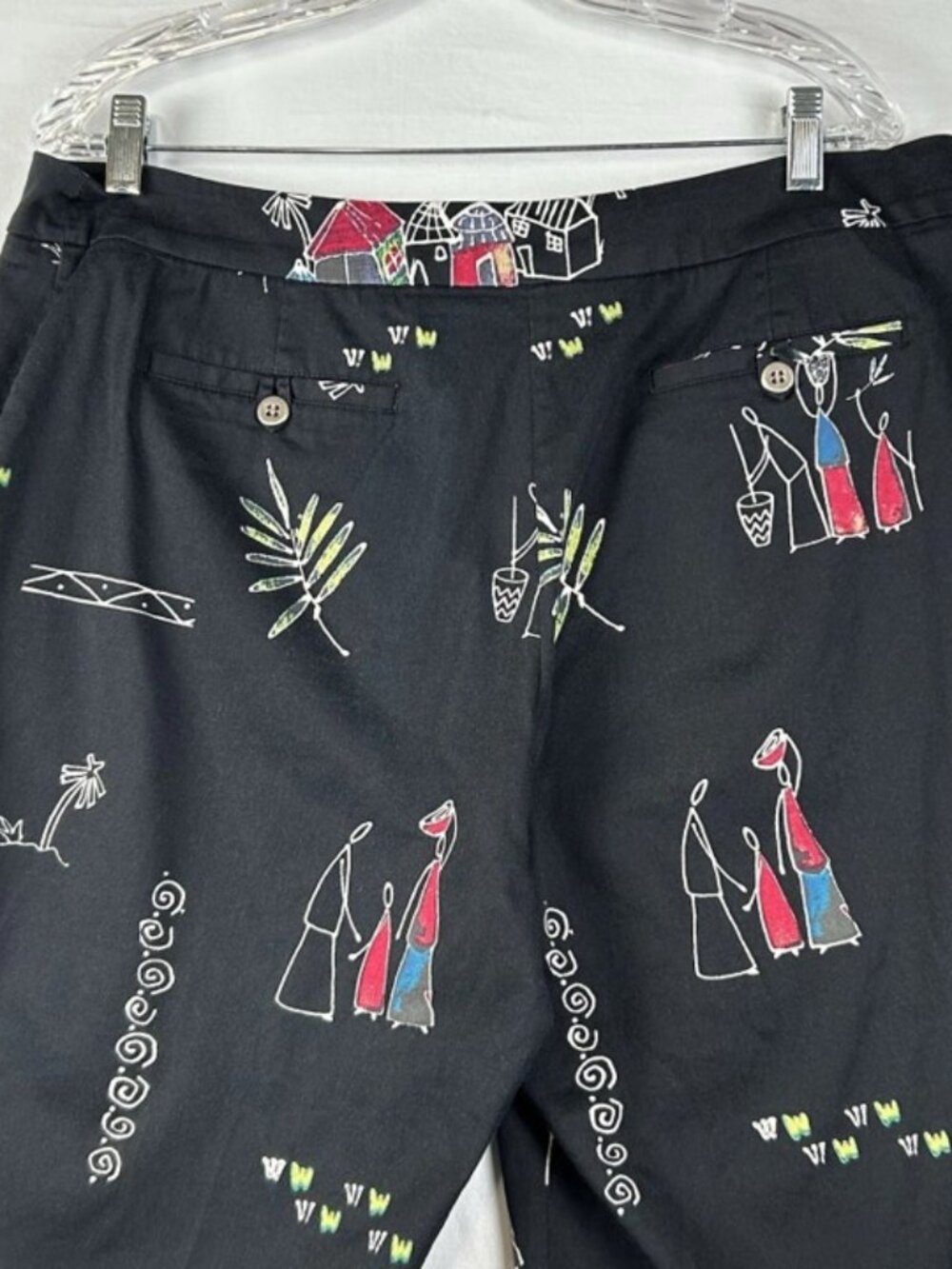 Chico’s Artistic Village Print Crop Pants XL Global Boho Wearable Art - Picture 6 of 12